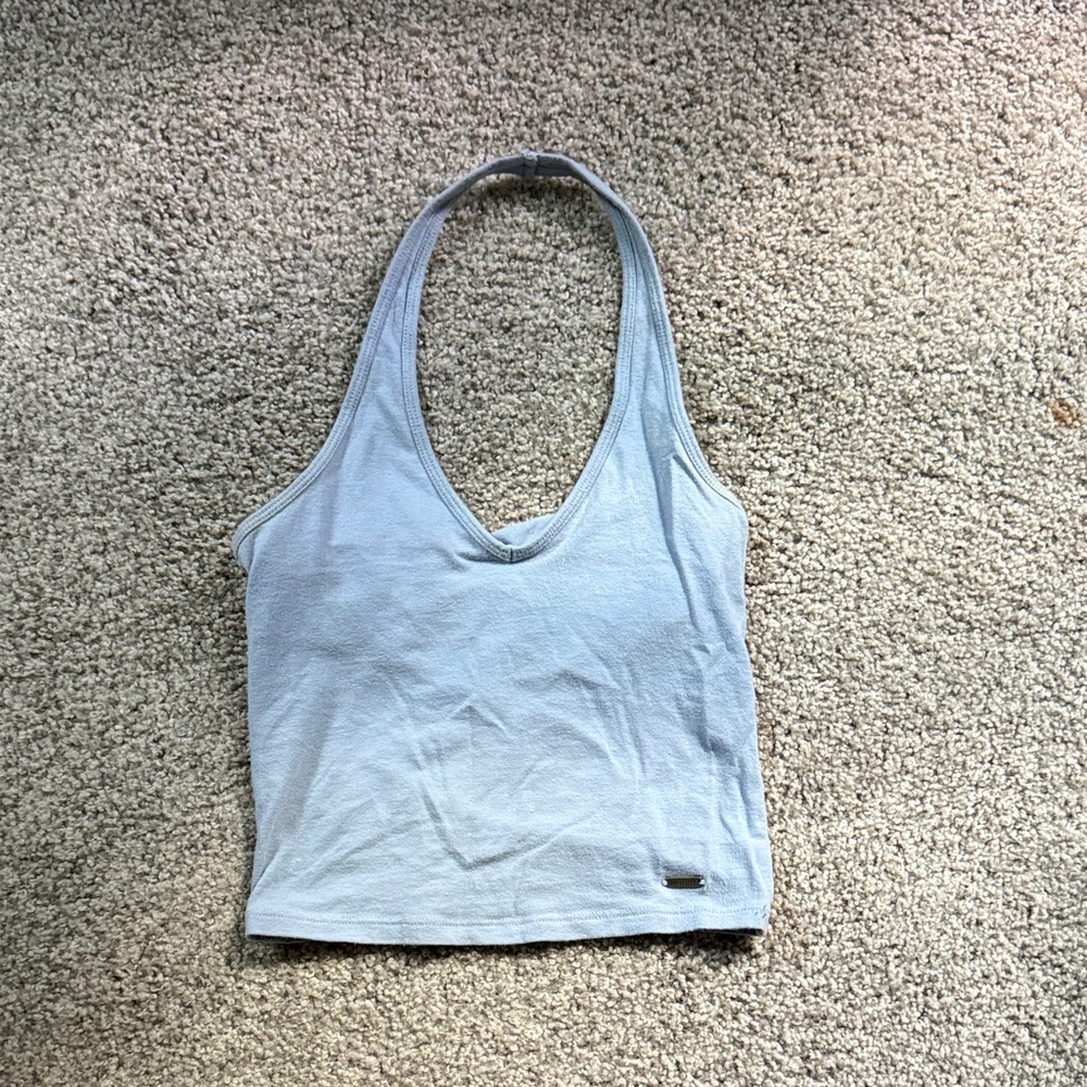 Hollister Light Blue Halter Crop Tank